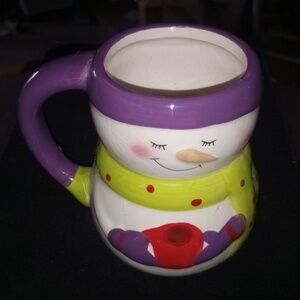 Bay Island Ceramic Mug with Purple and Green Accents